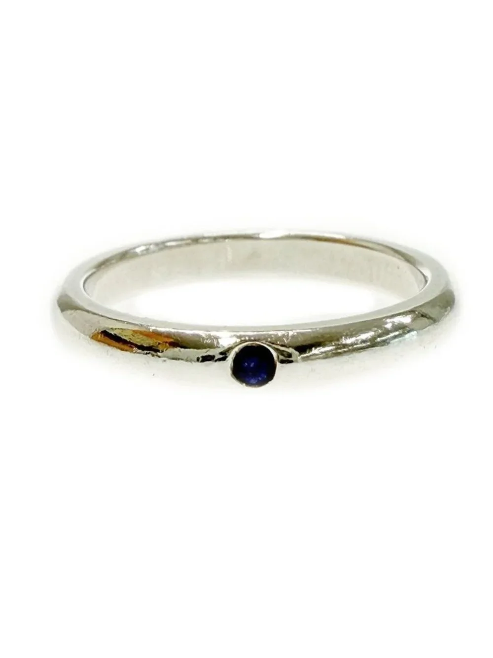 Tiffany & Co Silver Stacking Band Ring Blue